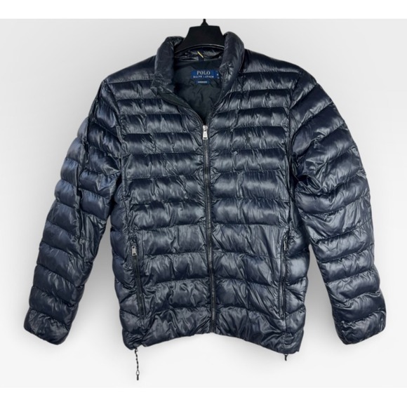Polo Ralph Lauren The Colden Packable Glossed Jacket Dark Navy Mens Medium *Flaw - Picture 15 of 16